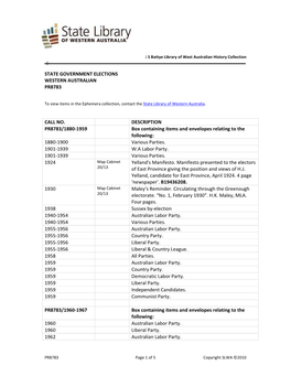 State Government Elections Western Australian Pr8783