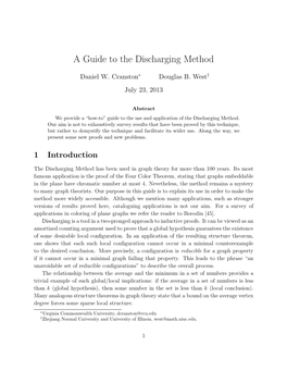 A Guide to the Discharging Method