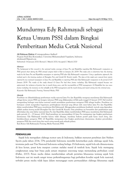 Mundurnya Edy Rahmayadi Sebagai Ketua Umum PSSI Dalam Bingkai Pemberitaan Media Cetak Nasional