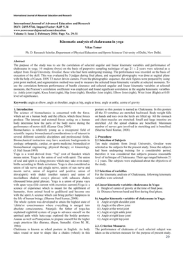 29 Kinematic Analysis of Chakrasana in Yoga