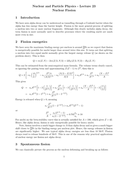 Nuclear and Particle Physics - Lecture 23 Nuclear Fission