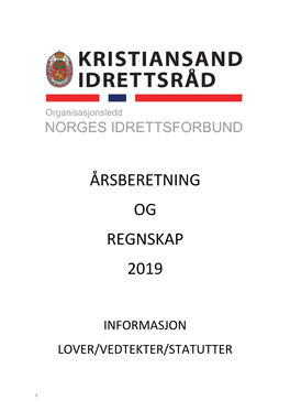 Årsberetning Og Regnskap 2019