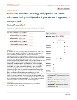 Microwave Background?[Version 5; Peer Review: 2 Approved, 3 Not