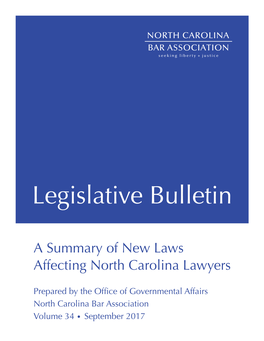 2017 Legislative Bulletin