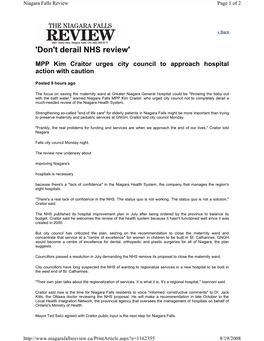 T Derail NHS Review'