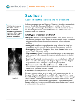 About Idiopathic Scoliosis and Its Treatment