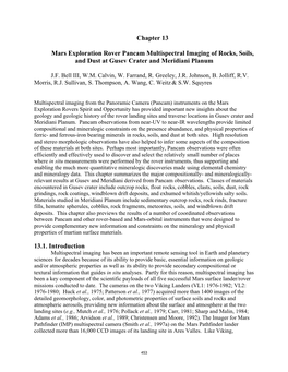 Chapter 13 Mars Exploration Rover Pancam Multispectral Imaging Of