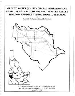 Groundwater Quality Characterization and Initial Trend Analysis for The