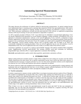 Automating Spectral Measurements