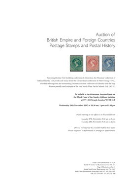 Auction of British Empire and Foreign Countries Postage Stamps and Postal History