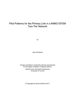 Pilot Patterns for the Primary Link in a MIMO-OFDM Two-Tier Network