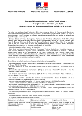 Du Projet De Liaison Ferroviaire Lyon -Turin Dans Sa Traversée Des Départements Du Rhône, De L'isère Et De La Savoie