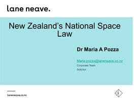 New Zealand's National Space