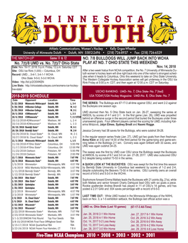 Five-Time NCAA Champions 2010 • 2008 • 2003 • 2002 • 2001 by the NUMBERS Series Split Against St