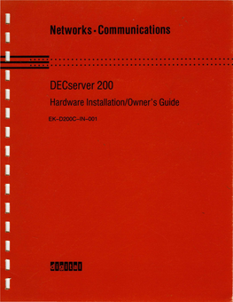 Decserver 200 Hardware Installation/Owner's Guide Order No