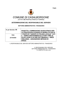 Nomina Commissione Giudicatrice Mobilita' Pm