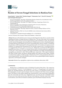 Burden of Severe Fungal Infections in Burkina Faso