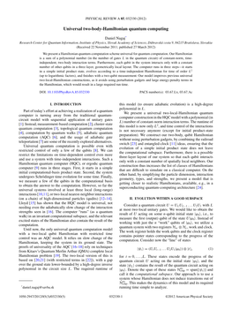 Universal Two-Body-Hamiltonian Quantum Computing