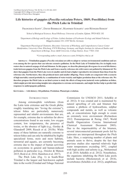 Life Histories of Guppies (Poecilia Reticulata Peters, 1869; Poeciliidae) from the Pitch Lake in Trinidad