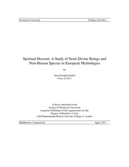 A Study of Semi-Divine Beings and Non-Human Species in European Mythologies