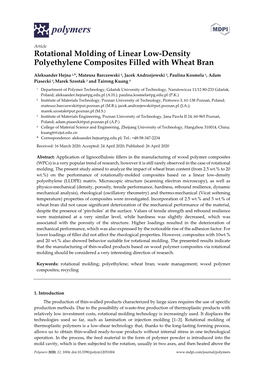 Rotational Molding of Linear Low-Density Polyethylene Composites Filled with Wheat Bran