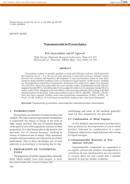 Nanomaterials in Pyrotechnics