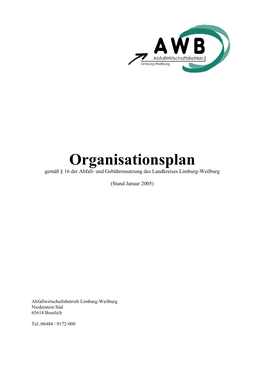Organisationsplan Gemäß § 16 Der Abfall- Und Gebührensatzung Des Landkreises Limburg-Weilburg