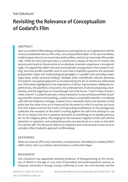 Revisiting the Relevance of Conceptualism of Godard's Film