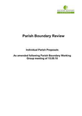 Individual Parish Proposals