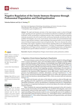 Negative Regulation of the Innate Immune Response Through Proteasomal Degradation and Deubiquitination