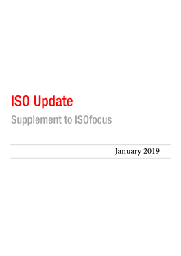 January 2019 International Standards in Process