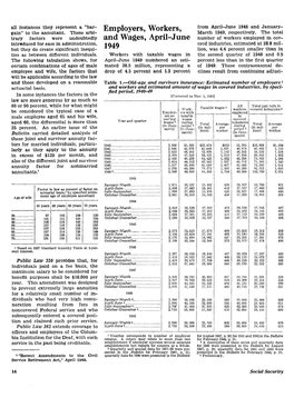 Employers, Workers, and Wages, April-June 1949