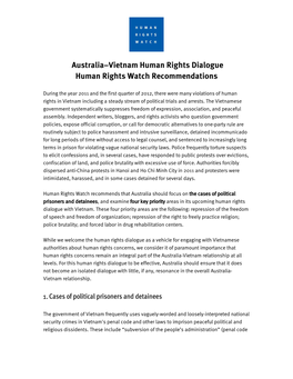 During the Year 2011 and the First Quarter of 2012, There Were Many Violations of Human Rights in Vietnam Including a Steady Stream of Political Trials and Arrests