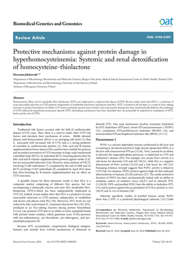 Protective Mechanisms Against Protein Damage In