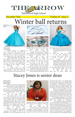 The Arrow Thornwood High School December 2016 Voulme 45 Issue 2 Winter Ball Returns