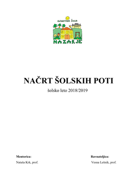 NAČRT ŠOLSKIH POTI Šolsko Leto 2018/2019