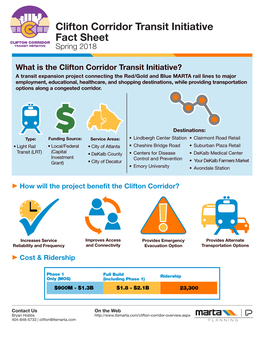 Clifton Corridor Transit Initiative Fact Sheet Spring 2018