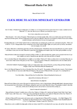 Minecraft Hacks for 2B2t