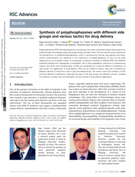 Synthesis of Polyphosphazenes with Different Side Groups and Various