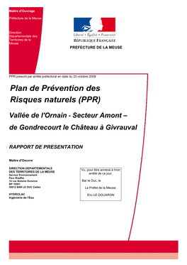 Plan De Prévention Des Risques Naturels (PPR)