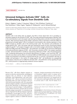 Intrarenal Antigens Activate CD4 Cells Via Co-Stimulatory