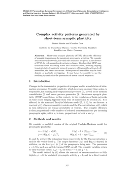 Complex Activity Patterns Generated by Short-Term Synaptic Plasticity