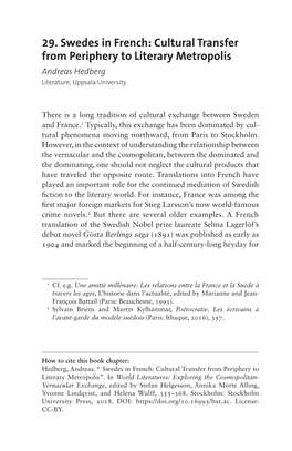 World Literatures: Exploring the Cosmopolitan- Vernacular Exchange, Edited by Stefan Helgesson, Annika Mörte Alling, Yvonne Lindqvist, and Helena Wulff, 355–368
