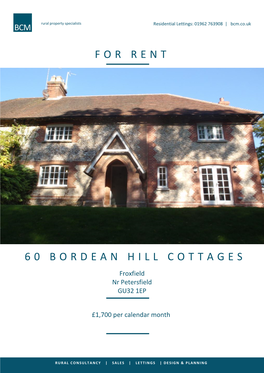 For Rent 60 Bordean Hill Cottages