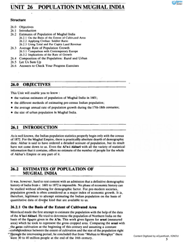 Unit 26 Population in Mughal India