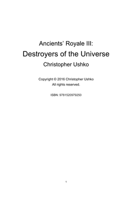 Destroyers of the Universe Christopher Ushko