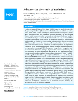 Advances in the Study of Nodavirus