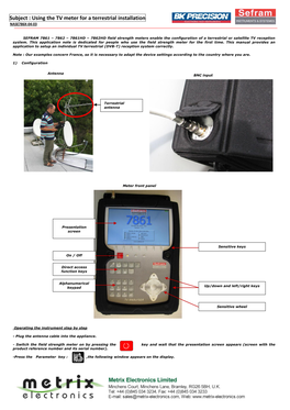 Using the TV Meter for a Terrestrial Installation