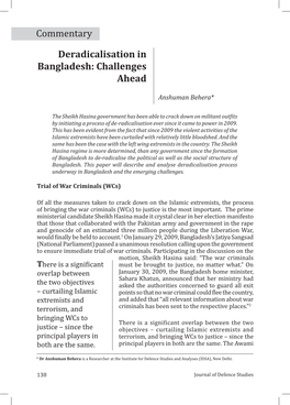 Deradicalisation in Bangladesh: Challenges Ahead