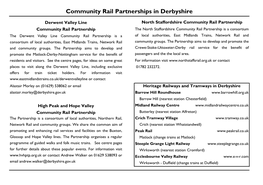 Community Rail Partnerships in Derbyshire